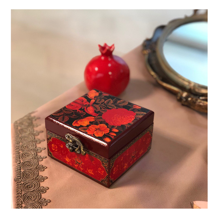 صندوقچه جواهرات طرح گل و مرغ
