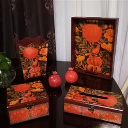 ست کامل چوبی طرح گل و مرغ