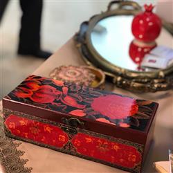 جای چاقو طرح گل و مرغ